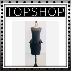 TOPSHOP Peplum Sleeveless V Back